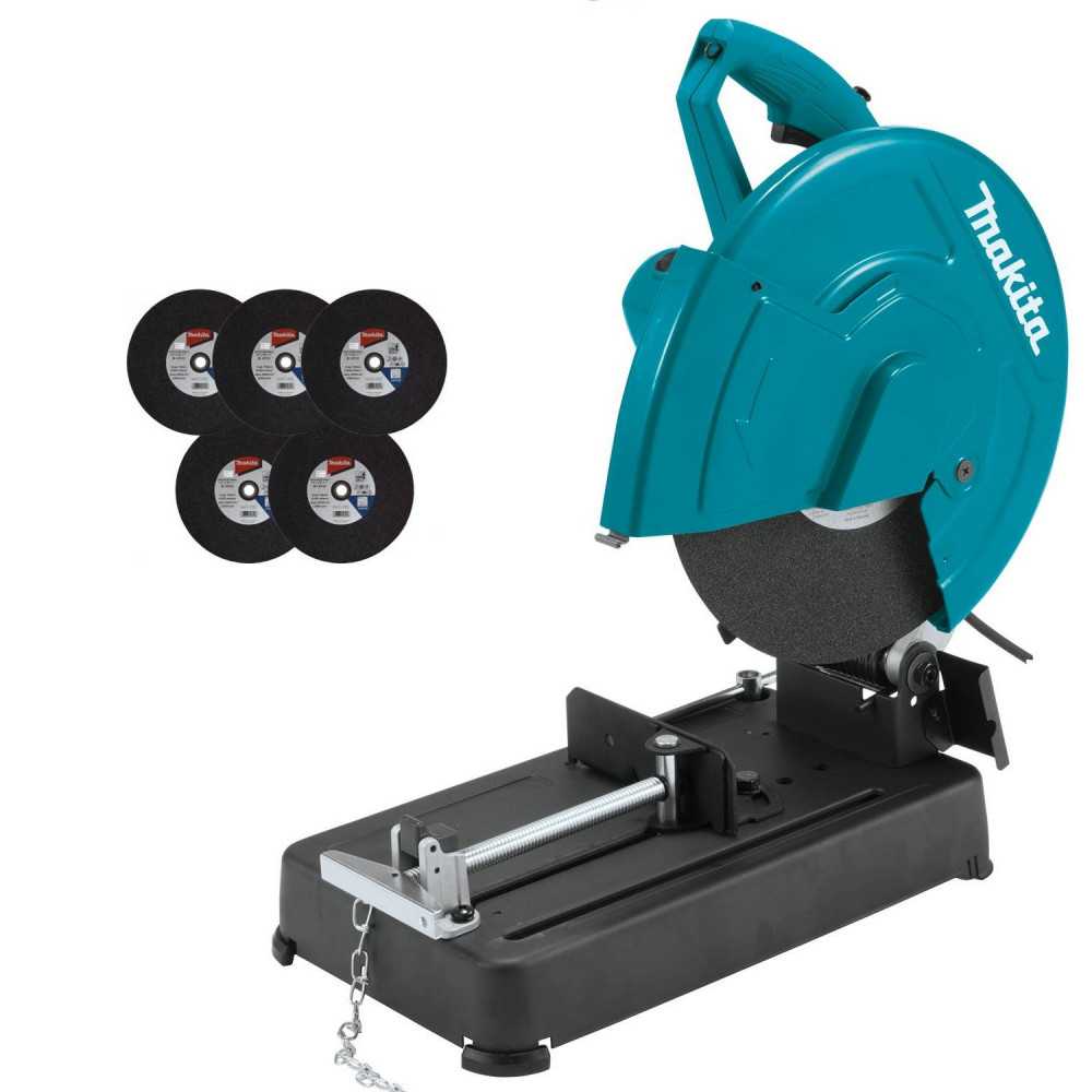 Tronzadora 14" 2200 W + 5 discos de corte metal (355x3,0x25,4mm) Makita B-10730-5-1 - Imagen 1